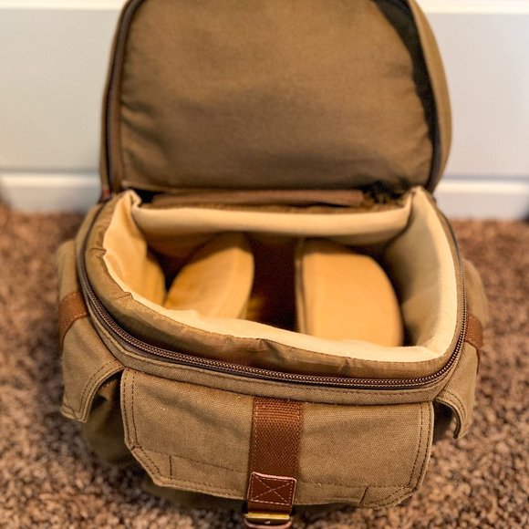 Koolertron Canvas DSLR Camera Backpack with Rain Cover and Inner Padding - Picture 5 of 11